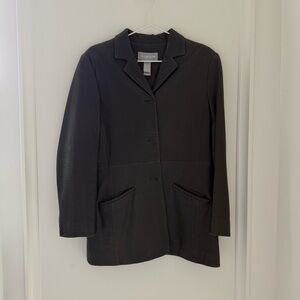 LIZ CLABORNE - BROWN LEATHER BLAZER